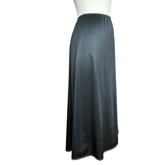 Vintage 90's XL Goth Black Lace Trim Slip Skirt JC Penny 90's Goth Whimsy Goth - Picture 3 of 5